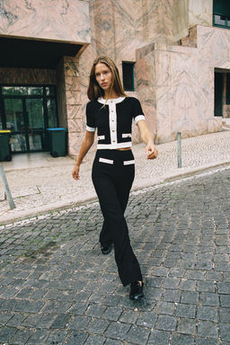 CONTRAST BOUCL_ TROUSERS - Zara фото 7