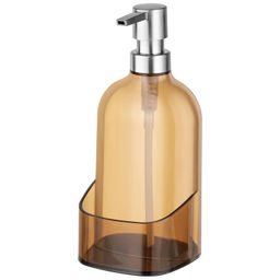 Диспенсер 500 мл 9,5*9,5*21 см прозрачный оранжевый, с отделением для губки