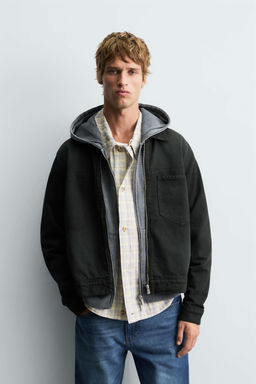 DENIM ZIP-UP OVERSHIRT