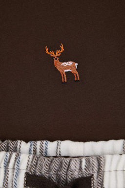 Kahverengi Regular Ekose / Kareli Homewear Pijama Tak?m? TMNAW26PT00061 - Trendyolmilla фото 4