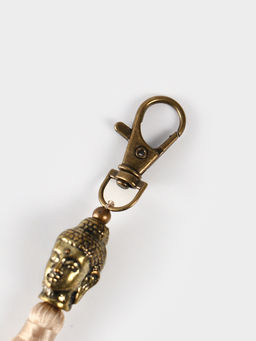 Брелок-кисточка «Будда», 17 см, бежевый, золотистый