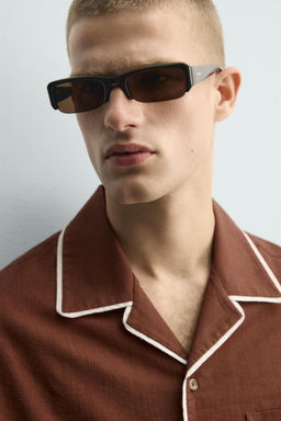 CAMISA RELAXED FIT VIVOS CONTRASTE / Teja - Zara фото 5