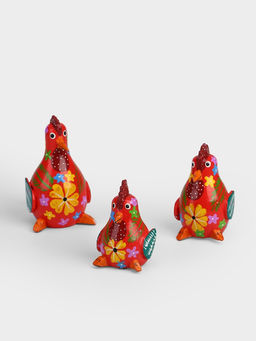 Сувенирный набор Курочки, 12 см, 10 см, 8 см, дерево