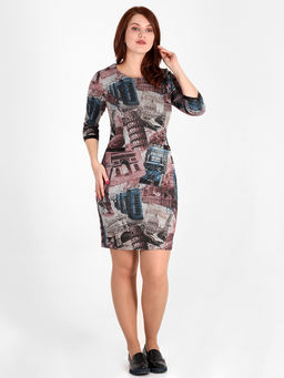 Платье с фото-принтом женское