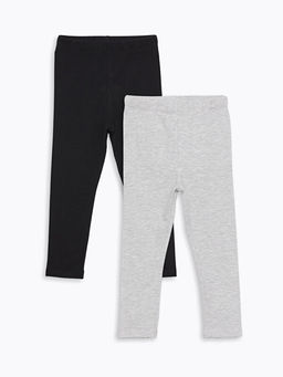 Beli Lastikli Basic K?z ?ocuk Tayt 2li