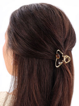 Цена за 6 шт. Крабик для волос «Эдисон», изгиб, 4.5 см, золото