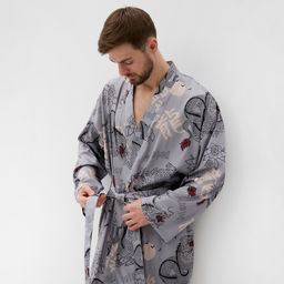 Халат домашний KAFTAN «Дракон», размер 52-54, серая