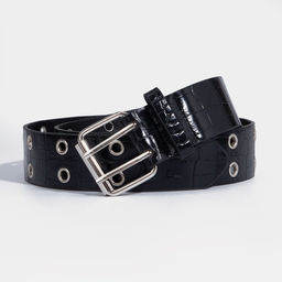 Ремень женский, ширина 3,8 см, пряжка металл, люверсы, цвет чёрный
