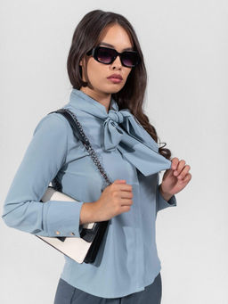 Блузка Юстина (серо-голубой) - Nadi bordo фото 6