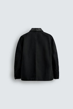 LEATHER COMBINATION JACKET AARON LEVINE X ZARA  фото 9