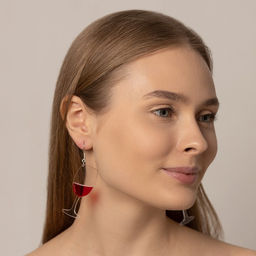 Серьги акрил Вино бокалы, цвет красный - Queen fair фото 5