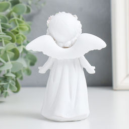 Сувенир полистоун "Малышка-ангелок - встреча" белоснежный" МИКС 8,5х5х11,3 см