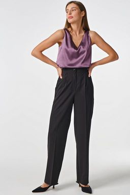 Топ атласный базовый под пиджак ежевичный