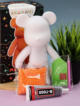 Алмазная мозаика на фигурке Draw Me! Orange bear, (14*9.5*23 см)