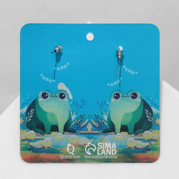 Серьги акрил Лягушки королевы, цветные в серебре - Queen fair фото 5