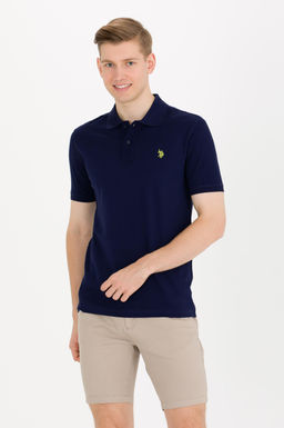 U. S. Polo Assn Мужская темно-синяя базовая футболка с воротником-поло - U.s. polo assn фото 2