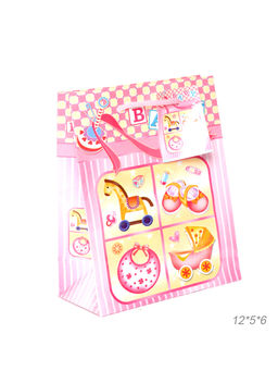 Цена за 12 шт. Пакет подарочный 12х15х6 С новорожденным / 310525 /уп 12/2400/