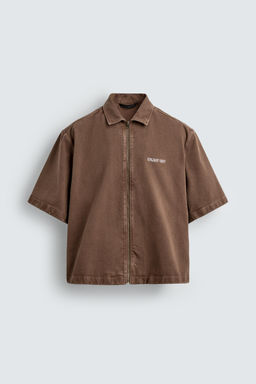 SOBRECAMISA RELAXED FIT CREMALLERA / Marr?n - Zara фото 8