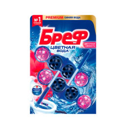 БРЕФ чист.блок д/унитаза 2х50гр ЦВЕТНАЯ ВОДА Цвет свежести