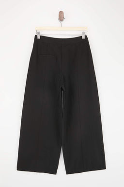 Trendyolmilla Wardrobe Essentials Siyah Pili Detayl? Wide Leg Pantolon | TWOSS26PL00071