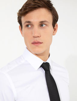 Beyaz Slim Fit Uzun Kollu Klasik G_mlek