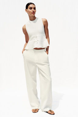 KNIT PEPLUM TOP WITH TIES - Zara фото 15