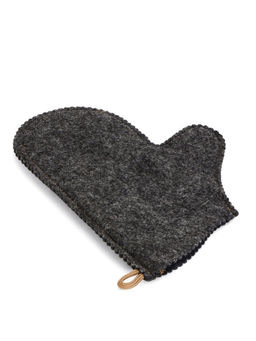 Рукавица для бани и сауны «На удачу», шерсть 50%, полиэфир 50%, тёмная