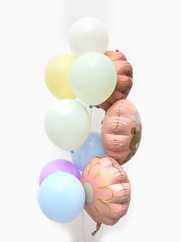 Воздушные шары "Розовый тортик" фольга, латекс, набор 12 штук