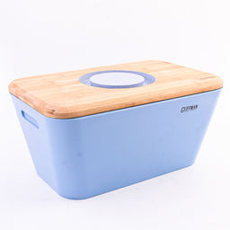 04-043-B Хлебница с разделочной доской-крышкой, голубая (х4)