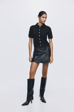 C?rdigan de manga corta con cuello camisero - H&m фото 5