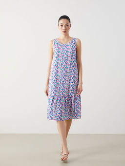 Bisiklet Yaka ?i?ekli Elbise