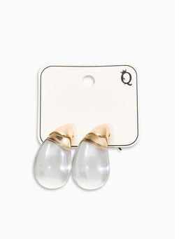Цена за 2 шт. Серьги "Капли Бо", цвет прозрачный белый в золоте
