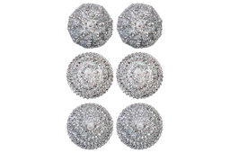 Набор 6 новогодних шаров 9,5*9,5 см Серебряный узор - Elan gallery фото 5