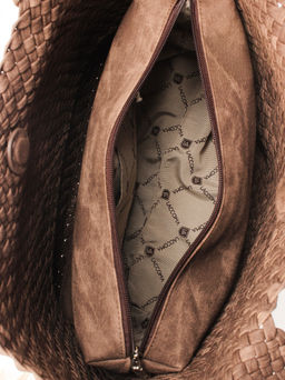 LACCOMA сумка СУ1033-винтаж коричневый эко кожа хлопок  фото 5