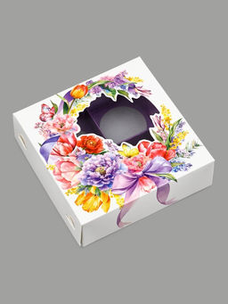 Цена за 5 шт. Коробка под 4 конфеты со скретч-слоем Букет, 10.5?10.5?3.5 см