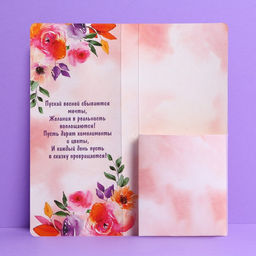 Цена за 10 шт. Открытка с местом под шоколадку Прекрасной весны