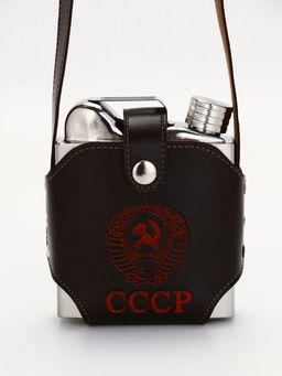 Фляжка СССР, нержавеющая сталь, чехол, 540 мл