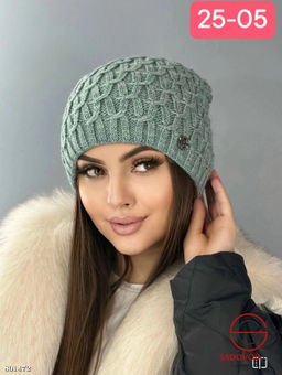 шапка женская с двойным флисов внутри