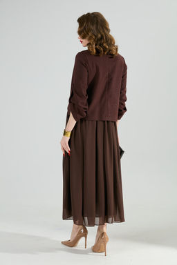 Платье NIKVA н740-21 шоколад  фото 3
