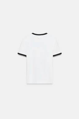 ZARA T-SHIRT WITH TRIM AND BROOCH  фото 16