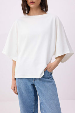 Kahverengi Regular/Normal Kal?p Dusuk Kol K?sa Kollu Soft Touch Orme T-shirt TWOSS26TS00221 - Trendyolmilla фото 7