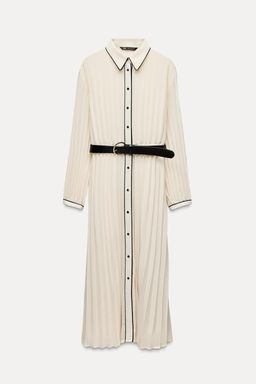 PLEATED DRESS WITH BELT - Zara фото 3