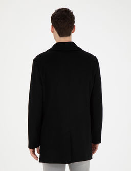 Siyah Y_n Kar___ml_ Slim Fit Ka_e Kaban