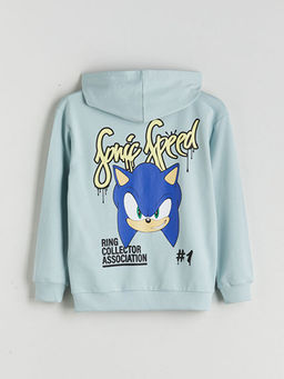Kap??onlu Sonic Bask?l? Erkek ?ocuk Sweatshirt