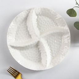 Менажница керамическая 4 ячейки «Воздушность», 24×3.5 см, цвет белый