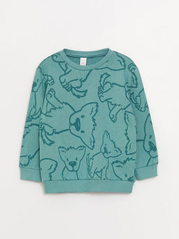 Bisiklet Yaka Bask?l? Erkek Bebek Sweatshirt - Waikiki фото 3