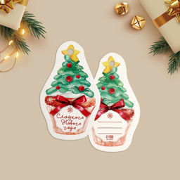 Цена за 20 шт. Открытка - шильдик на подарок «Новогодний», МИКС
