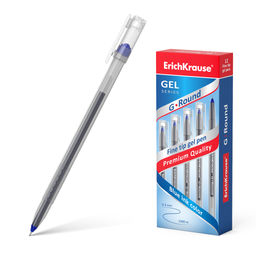 Цена за 12 шт. Ручка гелевая ErichKrause G-Round Stick Classic 0.5, цвет чернил синий (в коробке по 12 шт.)