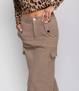 Джинсовая юбка #КТ9468, темно-бежевый