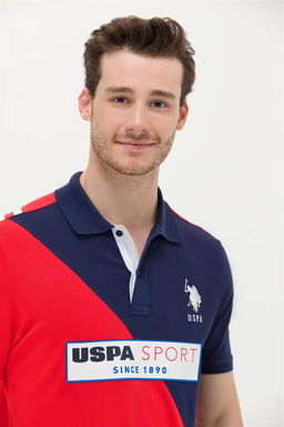 Мужская красная футболка с воротником-поло - U.s. polo assn фото 2